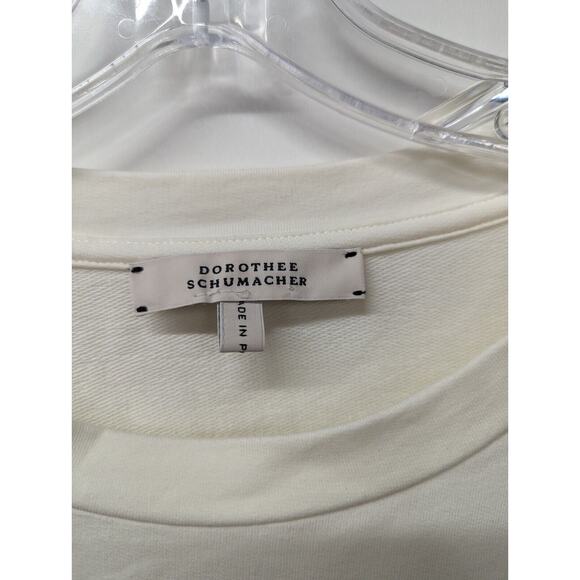 DOROTHEE SCHUMACHER Women's Sweatshirt Crew Neck Color Block Size 4 US Large - Picture 4 of 9
